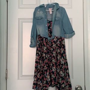 Spaghetti Strap Dress and Denim Jacket